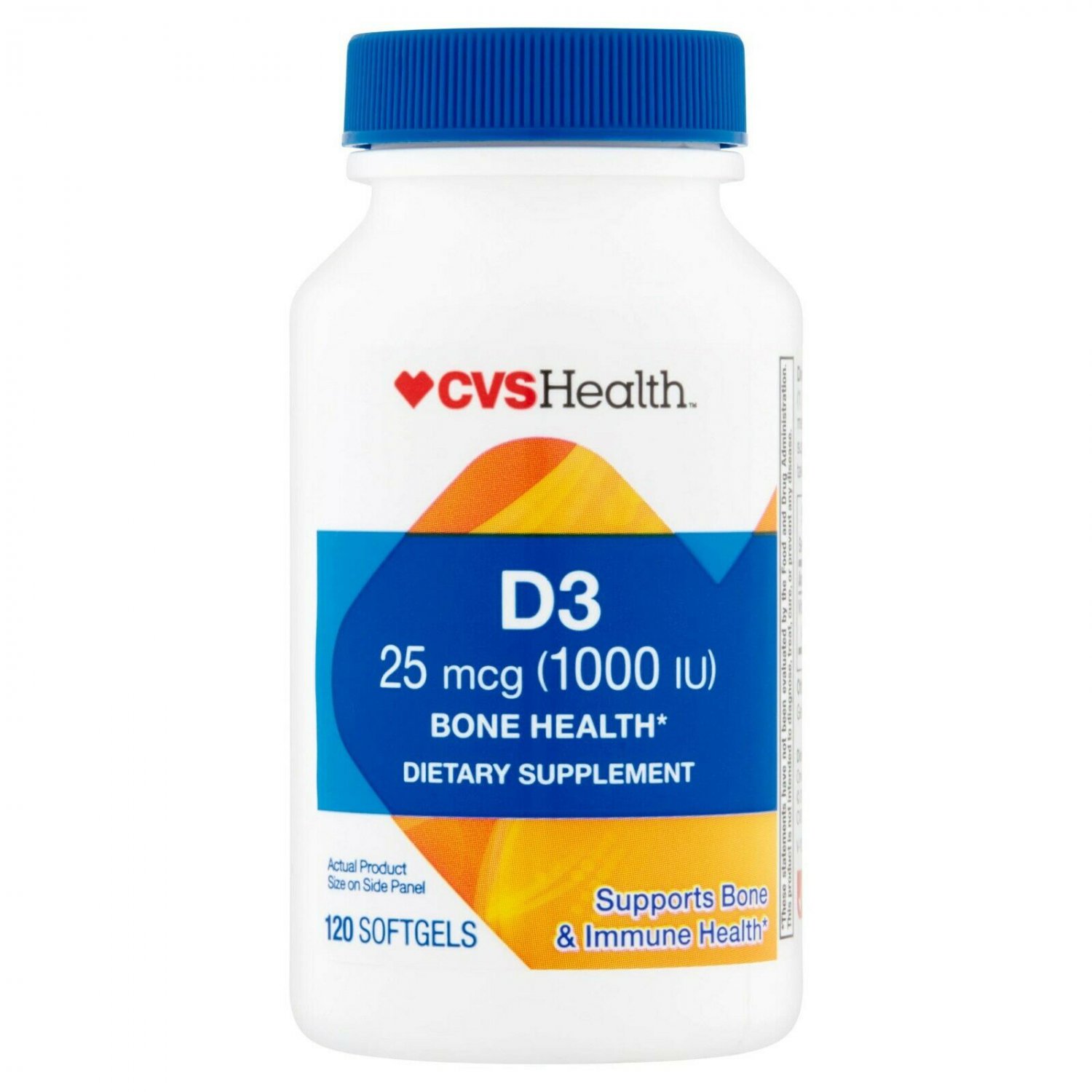 CVS Health Vitamin D3 25 mcg (1000 IU) Bone Health Supplement, 120 Softgels