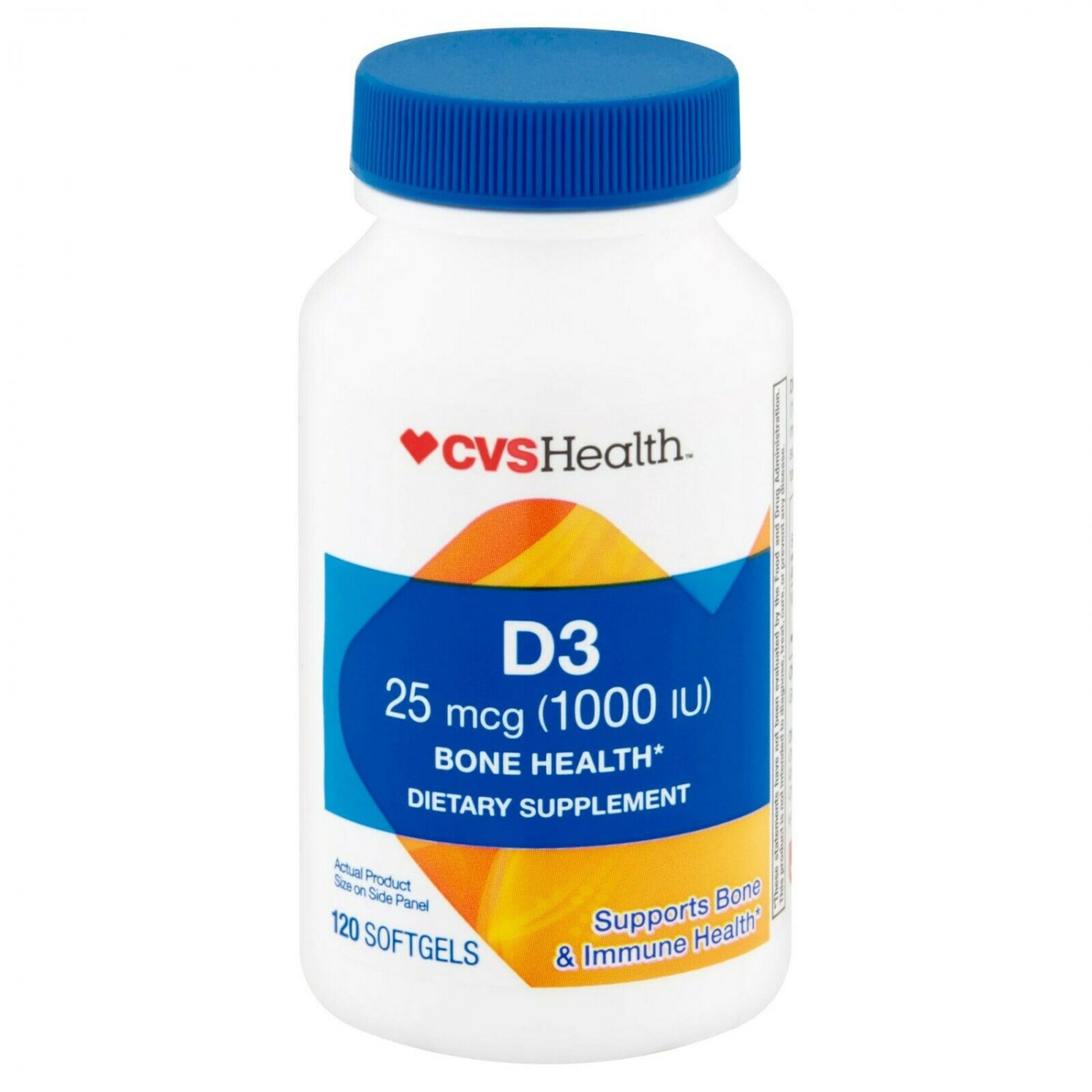 CVS Health Vitamin D3 25 mcg (1000 IU) Bone Health Supplement, 120 Softgels