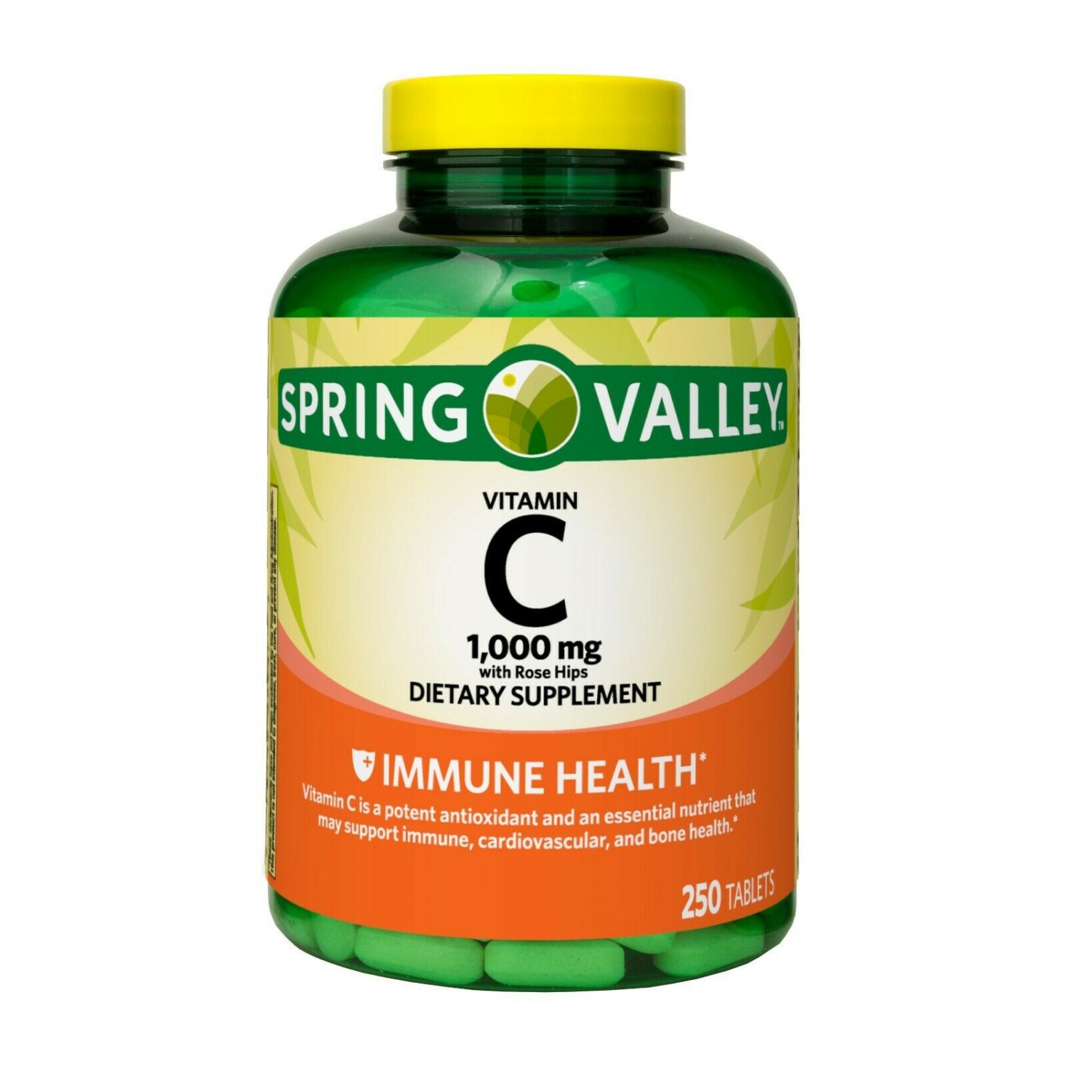 Spring Valley Vitamin C 1000 mg Dietary Supplement, with Rose Hips, 250