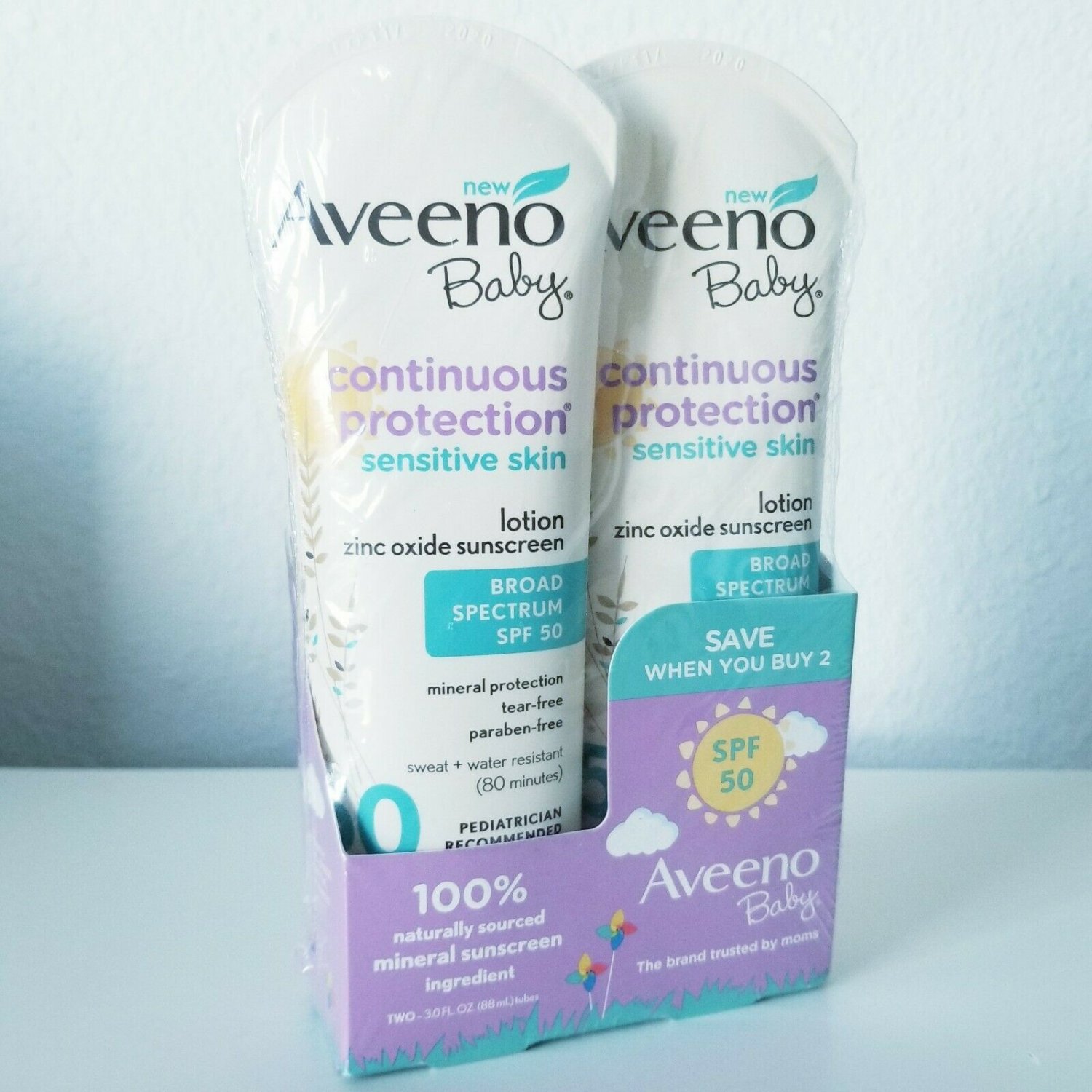 Aveeno Baby Continuous Protection Sensitive Sunscreen, 3 oz, 2 PK *EXP ...