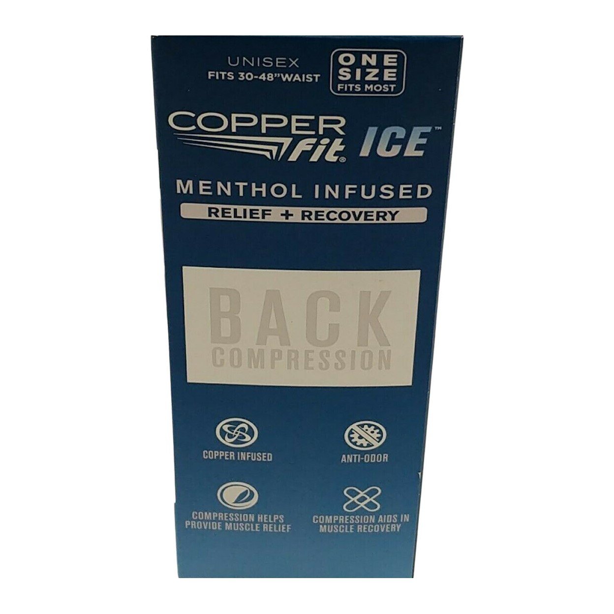 Copper Fit ICE Menthol Infused Compression Back Belt, Unisex, 3048