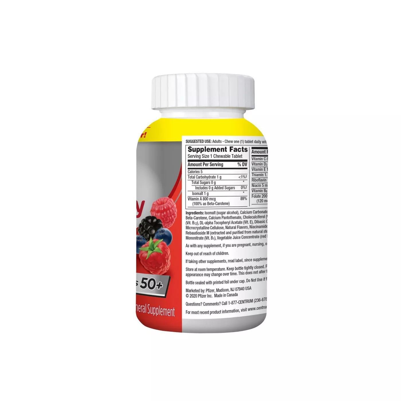 Centrum Fresh & Fruity Chewables, Adult 50+ Multivitamin, 60 Chewable