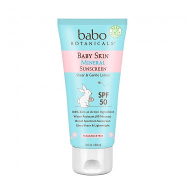 Babo Botanicals Baby Skin Mineral Sunscreen, SPF 50, 3 FL OZ / 89 mL, Exp 3/2023