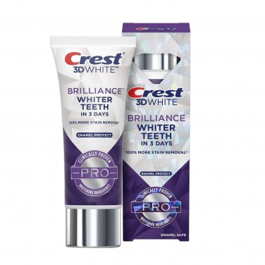 Crest 3D White Brilliance Pro Whitening Enamel Protect Toothpaste 3 oz (85 g), 4 PACK, EXP 02/2026