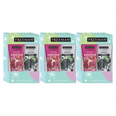 Freeman Masks 2-Pc Gift Set, Charcoal + Black Sugar & Pomegranate, 1.5 fl oz/44 ml each (3 PACK)