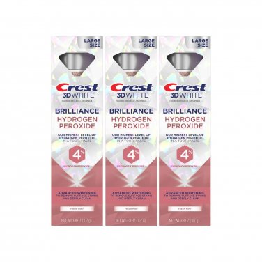 Crest 3D White Brilliance Advanced Whitening Toothpaste, Fresh Mint, 3.8 oz (107 g) 3 PACK