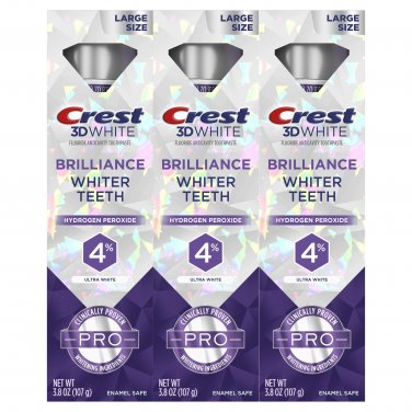 Crest 3D White Brilliance Pro Ultra White Toothpaste, 3.8 OZ / 107 g (3 PACK)