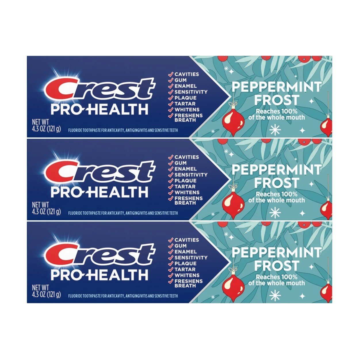 Crest Pro-Health Peppermint Frost Toothpaste, 4.3 oz (121 g), 3-PACK, Anticavity Antigingivitis