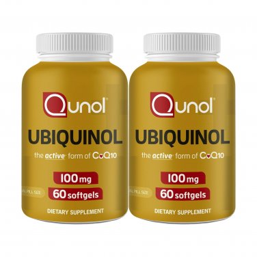 Qunol Ubiquinol 100 mg, 60 Softgels (2 PACK) EXP 07/2026