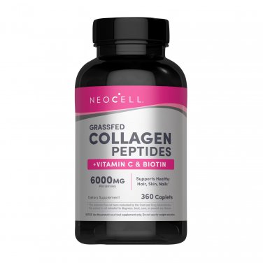 NeoCell Grassfed Collagen Peptides + Vitamin C & Biotin, 360 Capsules