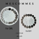 Handcrafted Minimalist Natural Black Agate Bracelet For Couple