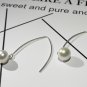 Handcrafted Modern Natural Pearl Threader earrings Sterling Silver