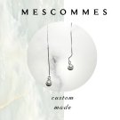 Handmade Minimalist Natural Pearl Threader Earrings Sterling Silver