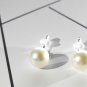 Handcrafted Minimalist Natural Pearl Ear Studs Sterling Silver Free Shipping