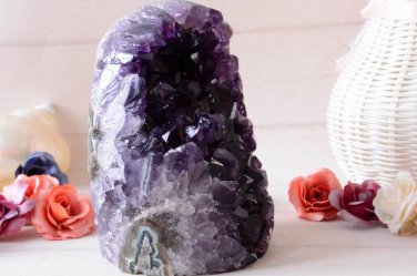 AAAA Uruguay Amethyst Geode Cluster Druzy Mineral Specimens Dinosaur Egg Shape