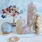 51A, Crystal Set, Crazy lace agate, Agate Sphere, Flower agate Deer, Crystal Tree