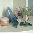 61A, Crystal Set/Ocean Jasper/Flower Agate/Carnelian /Moss Agate Penguin/Green Aventuring Tree