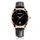 ETEVON Women Quartz Black Leather Strap Watch with Date Window(FREE SHIPPING WHITHIN 5 DAYS)