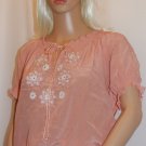 THE INC Iris Embroidered Peach Silk Top BNWT