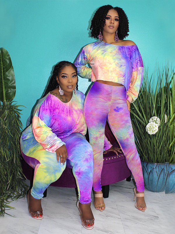 plus size tie dye sweat suit