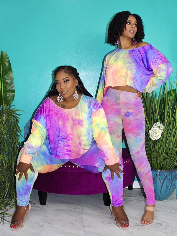 plus size tie dye sweat suit