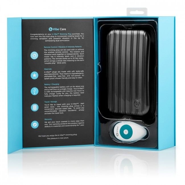 B-vibe Rimming Remote Control Plug 2 Teal