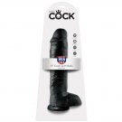 King Cock 11" Cock Black With Balls 28 Cm