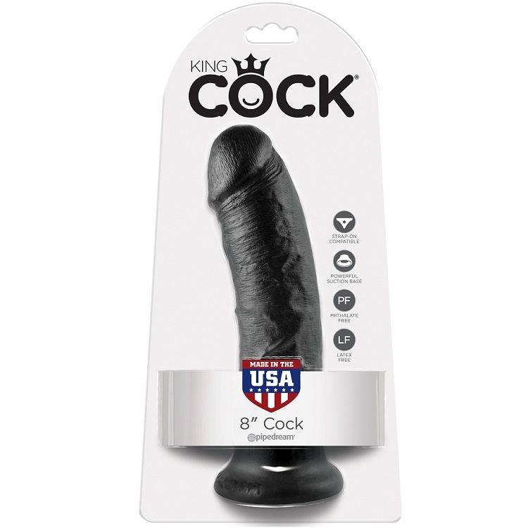 King Cock 8" Cock Black 20.3 Cm