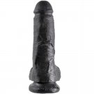 King Cock 8" Cock Black With Balls 20.3 Cm