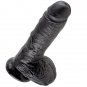 King Cock 8" Cock Black With Balls 20.3 Cm