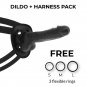 Cock Miller Harness + Silicone Density Articulable Cocksil, Black 18 Cm