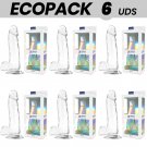 Ecopack 6 Uds - Xray Clear Transparent Realistic Dildo 20cm X 4.5cm