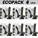 Ecopack 6 Uds - Cock Miller Silicone Density Articulable Cocksil Black 13 Cm