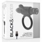 Black and Silver Cameron Rechargeable Vibrating Ring 10v Black