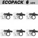 Ecopack 6 Units - Black&silver Burton Vibrating Ring 10 Modes Black