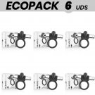 Ecopack 6 Units - Black&silver Burton Vibrating Ring 10 Modes
