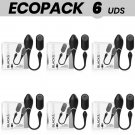Ecopack 6 Units - Black&silver Jenell Rechargeable Vibrating