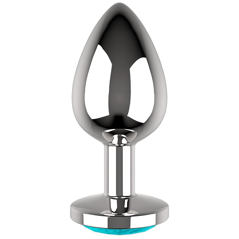 Coquette Anal Plug Metal Blue Color Size M 3.5 X 8cm
