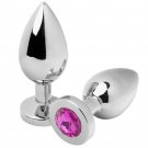 Metalhard Anal Plug Diamond Pink Medium 7.62cm