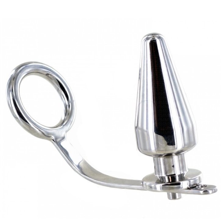 Metalhard Cock Ring With Plug Anal 45 X 45mm