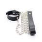 Ohmama Restraint Leather Necklace And Metallic Chain