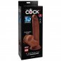King Cock Plus 3d Cock Swinging Balls 24.5 Cm, Brown