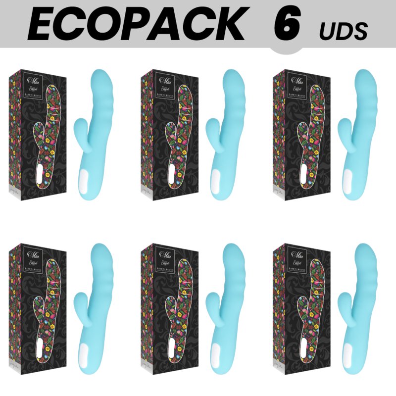 Ecopack 6 Uds - Mia Eiffel Turquoise Blue Rotator Vibrator