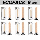 Ecopack 6 Units - Basecock Realistic Vibrator 2-1 Flesh 20cm