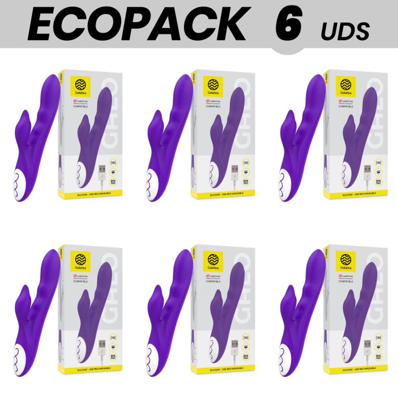 Ecopack 6 Uds - Galatea Galo Lilac Vibrator Compatible With Watchme Technology