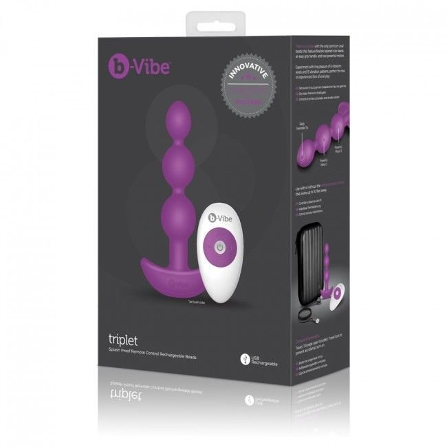 B-vibe -triplet Anal Beads Fuchsia