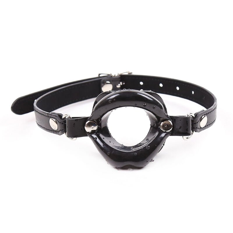 Ohmama Fetish Black Lips Gap With Pu Strap