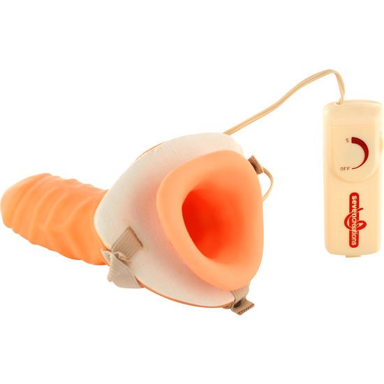 Sevencreations Strap-on Hollow Extender Vibrating