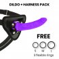 Delta Club Toys Harness + Dong Purple Silicone 17 X 3 Cm