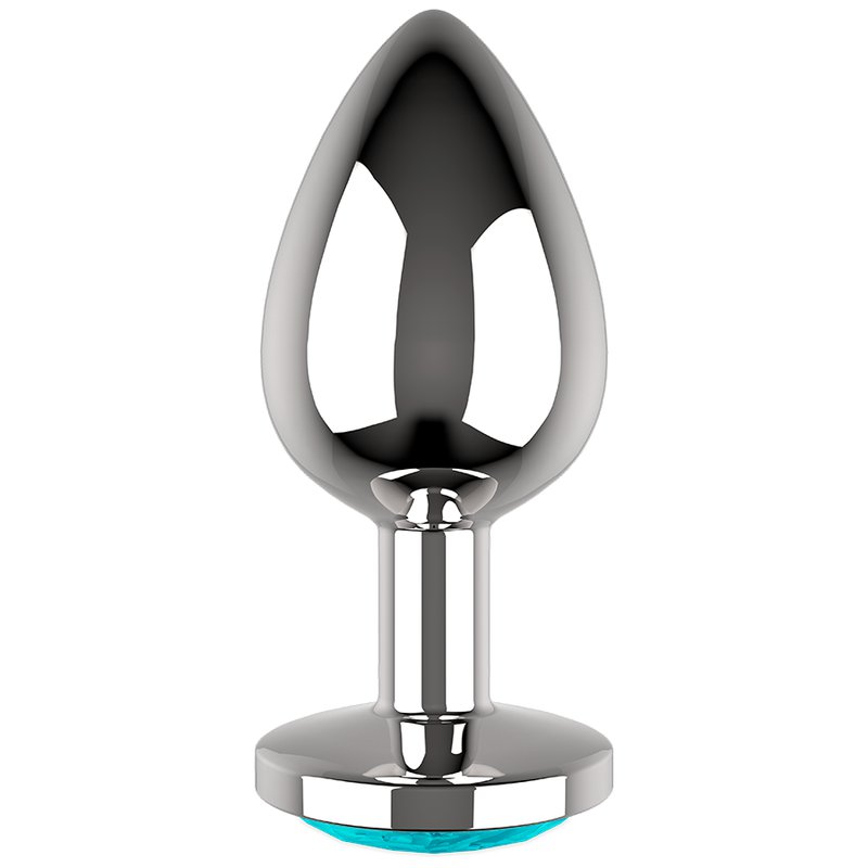 Coquette Anal Plug Metal Blue Color Size M 3.5 X 8cm